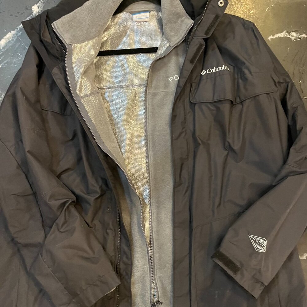 New Men's Columbia Sportswear Coat with Removable Fleece Jacket, LARGE TALL